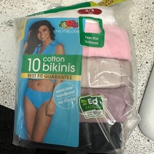 NWT Women’s Fruit of the Loom Cotton Bikini Underwear - Multi-Color Pack NWT